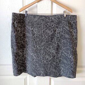 Duluth Women's Medium Gray White Floral NoGA Naturale Cotton Skort Size XXL